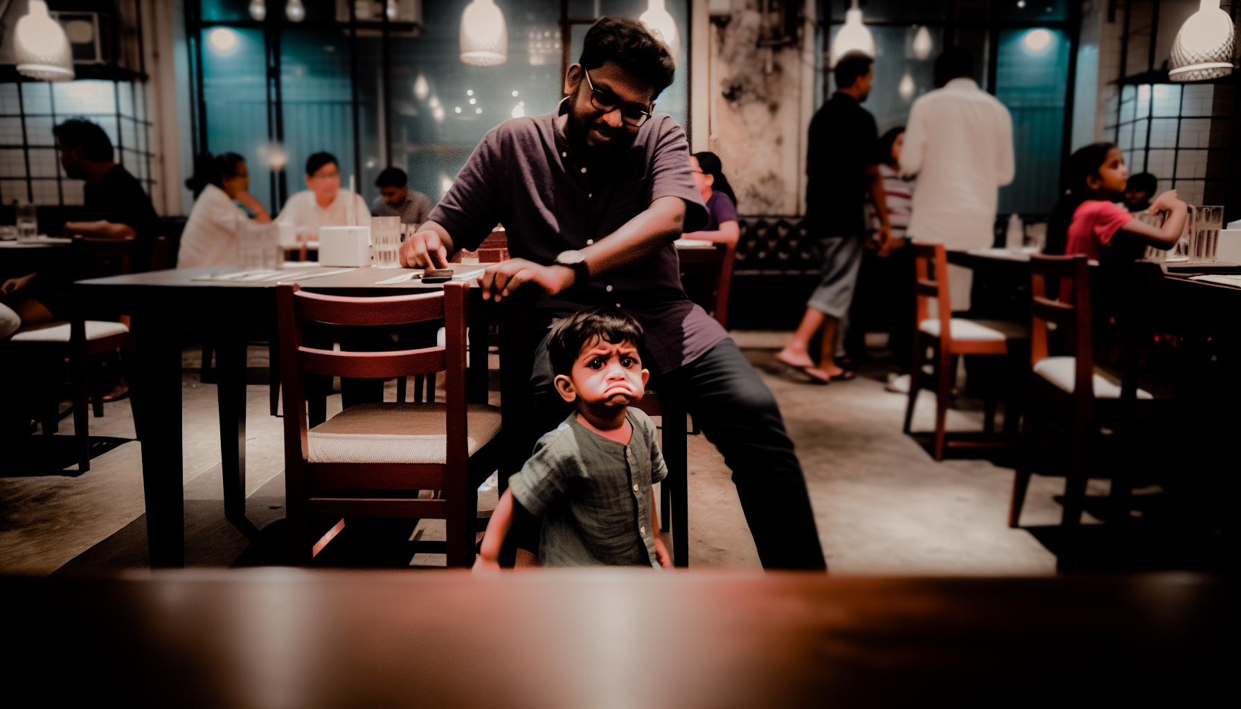 Toddler meltdown at restaurant, dad perspective